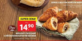 Lidl Máslový croissant s oříškovonugátovým krémem nabídka