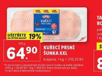 Lidl Kuřecí prsní šunka xxl nabídka