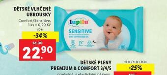 Lidl Lupilu dětské vlhčené ubrousky nabídka