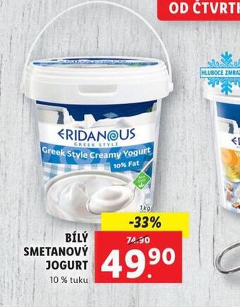 Lidl Bílý smetanový jogurt nabídka