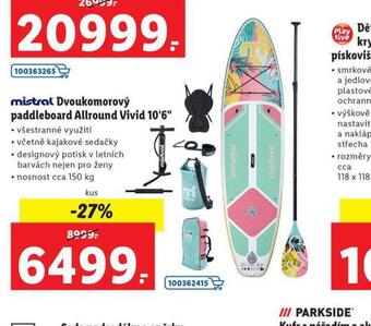 Lidl Dvoukomorový paddleboard allround vivid 10,6 nabídka