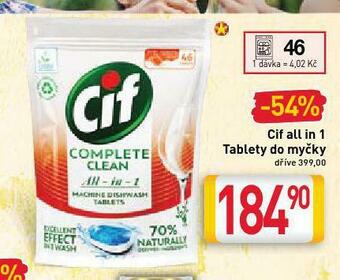 Billa Cif all in 1 tablety do myčky nabídka