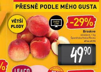 Billa Broskve nabídka