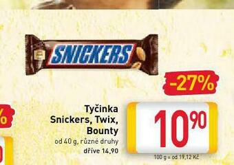 Billa Tyčinka snickers nabídka
