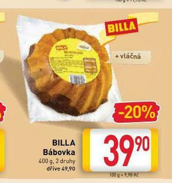 Billa Bábovka nabídka