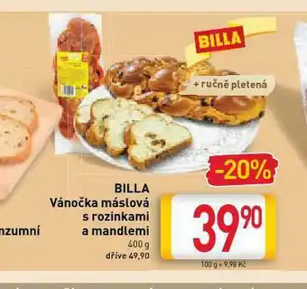 Billa Vánočka máslová s rozinkami nabídka