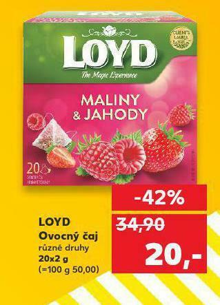 Kaufland Loyd ovocný čaj nabídka