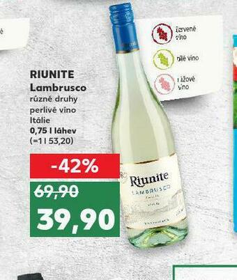 Kaufland Riunite lambrusco nabídka
