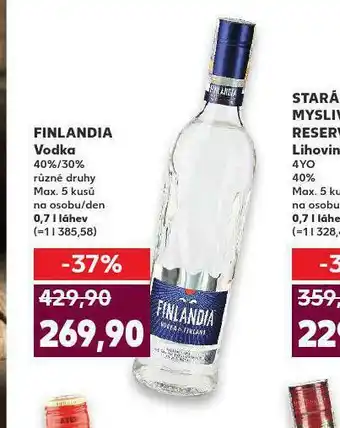 Kaufland Finalandia vodka nabídka