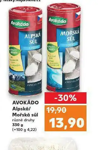 Kaufland Avokádo alpská / mořská sůl nabídka