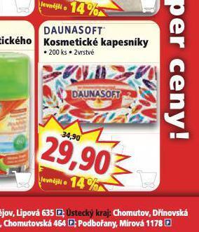 Norma Daunasoft kosmetické kapesníky nabídka
