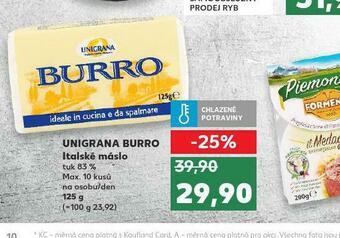 Kaufland Unigrana burro italské máslo nabídka