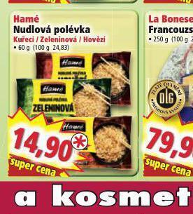 Norma Hamé nudlová polévka nabídka