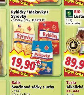 Norma Rybičky / makovky / sýrovky nabídka