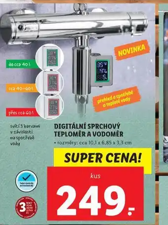 Lidl Digitální sprchový teploměr a vodoměr nabídka