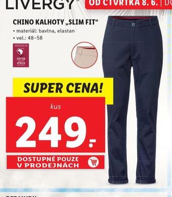 Lidl Chino kalhoty slim fit nabídka
