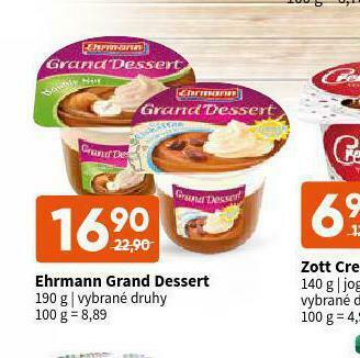 Terno Ehrmann grand dessert nabídka
