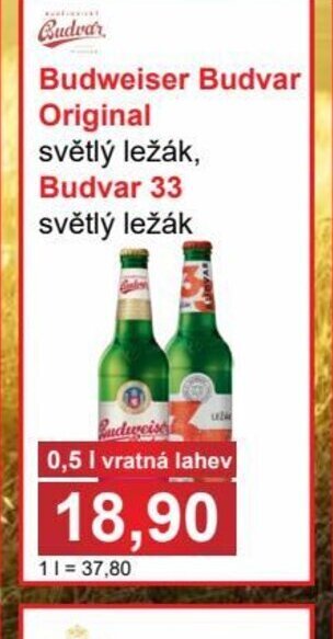 PLUS JIP Budweiser Budvar Original nabídka