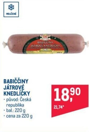 Makro BABIČČINY JÁTROVÉ KNEDLÍČKY nabídka