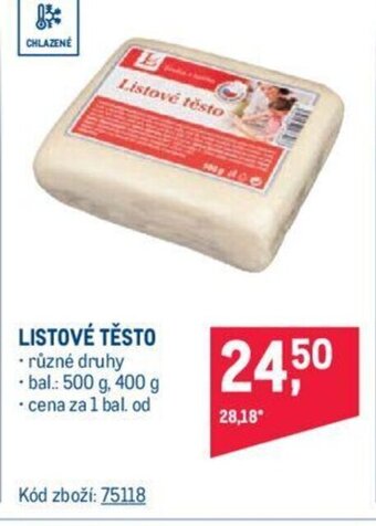 Makro LISTOVÉ TĚSTO nabídka