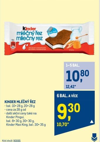 Makro KINDER MLÉČNÝ ŘEZ nabídka