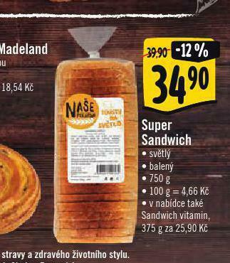 Albert Super sandwich nabídka