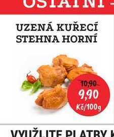 RABBIT řeznictví Uzená kuřecí stehna horní 100g nabídka
