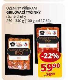 Grilovací tyčinky různé druhy 250-340 g