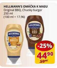 Flop Hellmann's omáčka k masu original bbq, chunky burger 250 ml nabídka