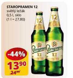 Flop Staropramen 12 světlý ležák 0,5 l nabídka