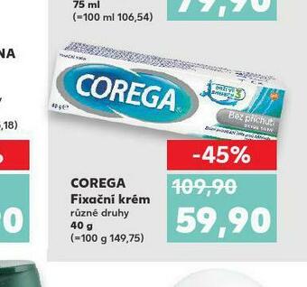 Kaufland Corega fixační krém nabídka