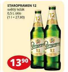 Flop Staropramen 12 světlý ležák 0,5l nabídka