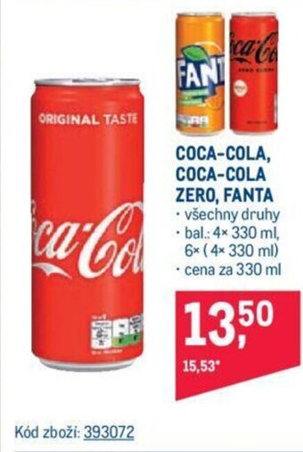 Makro COCA-COLA, COCA-COLA ZERO, FANTA nabídka