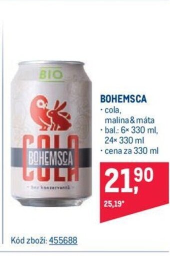Makro BOHEMSCA -cola, malina & máta nabídka