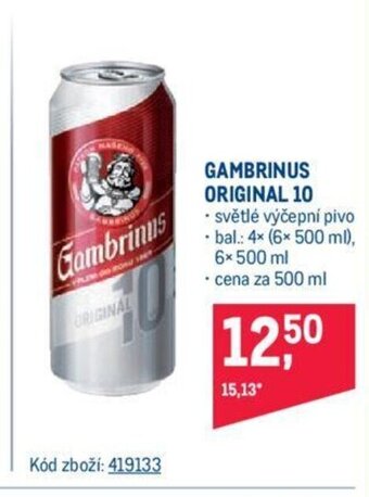 Makro GAMBRINUS ORIGINAL 10 nabídka