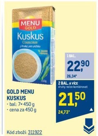 Makro GOLD MENU KUSKUS nabídka