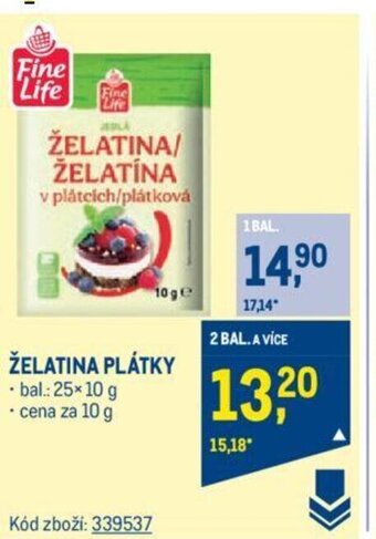 Makro ŽELATINA PLÁTKY nabídka