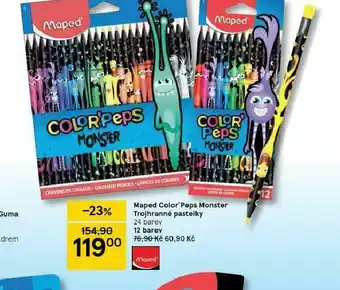 Tesco Maped colo´peps monster trojhranné pastelky nabídka