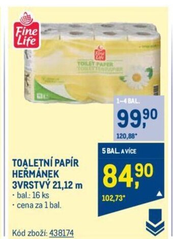 Makro TOALETNÍ PAPÍR HEŘMÁNEK 3VRSTVÝ 21,12 m nabídka
