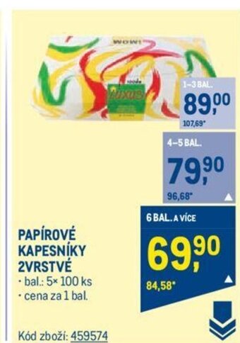 Makro PAPÍROVÉ KAPESNÍKY 2VRSTVÉ nabídka