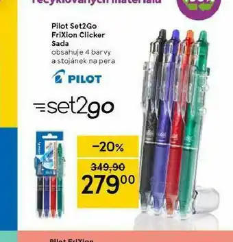 Tesco Pilot set2go frixion clicker sada nabídka