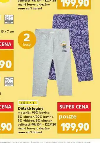 Kaufland Děštské legíny nabídka