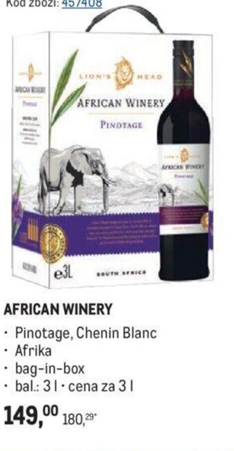 Makro AFRICAN WINERY nabídka
