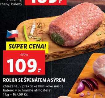 Lidl Rolka se špenátem a sýrem, 650 g nabídka