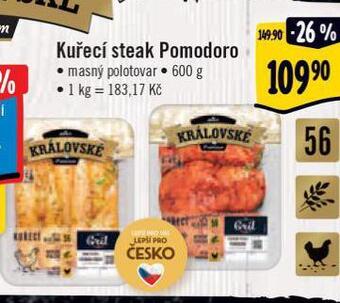 Albert Kuřecí steak pomodoro nabídka
