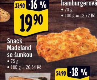 Albert Snack madeland se šunkou nabídka