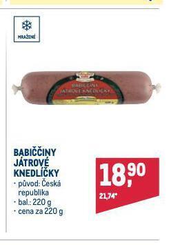 Makro Babiččiny játrové knedlíčky nabídka