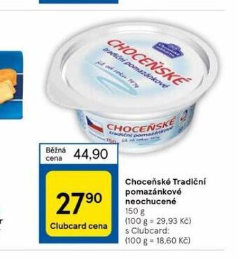 Tesco Choceňské tradiční pomazánkové neochucené nabídka