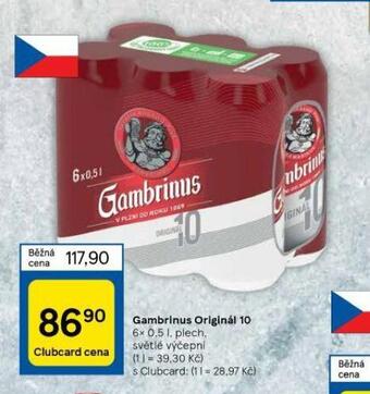 Tesco Pivo gambrinus originál nabídka