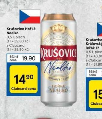 Tesco Krušovice královské hořké nealko nabídka